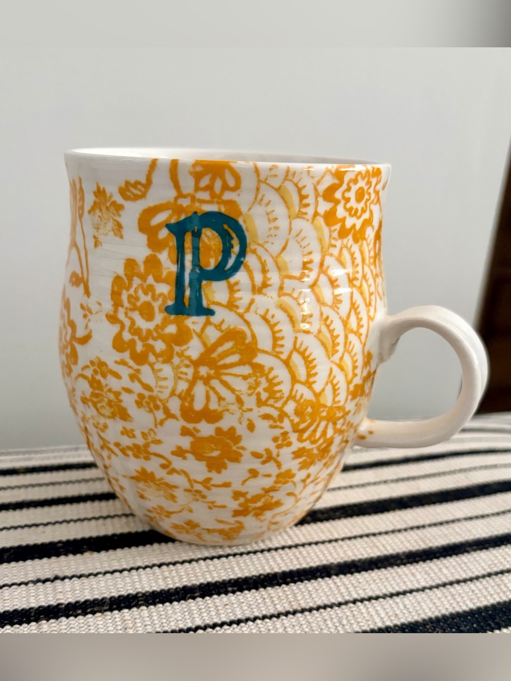 Anthropologie P Coffee Tea HOMEGROWN Mug